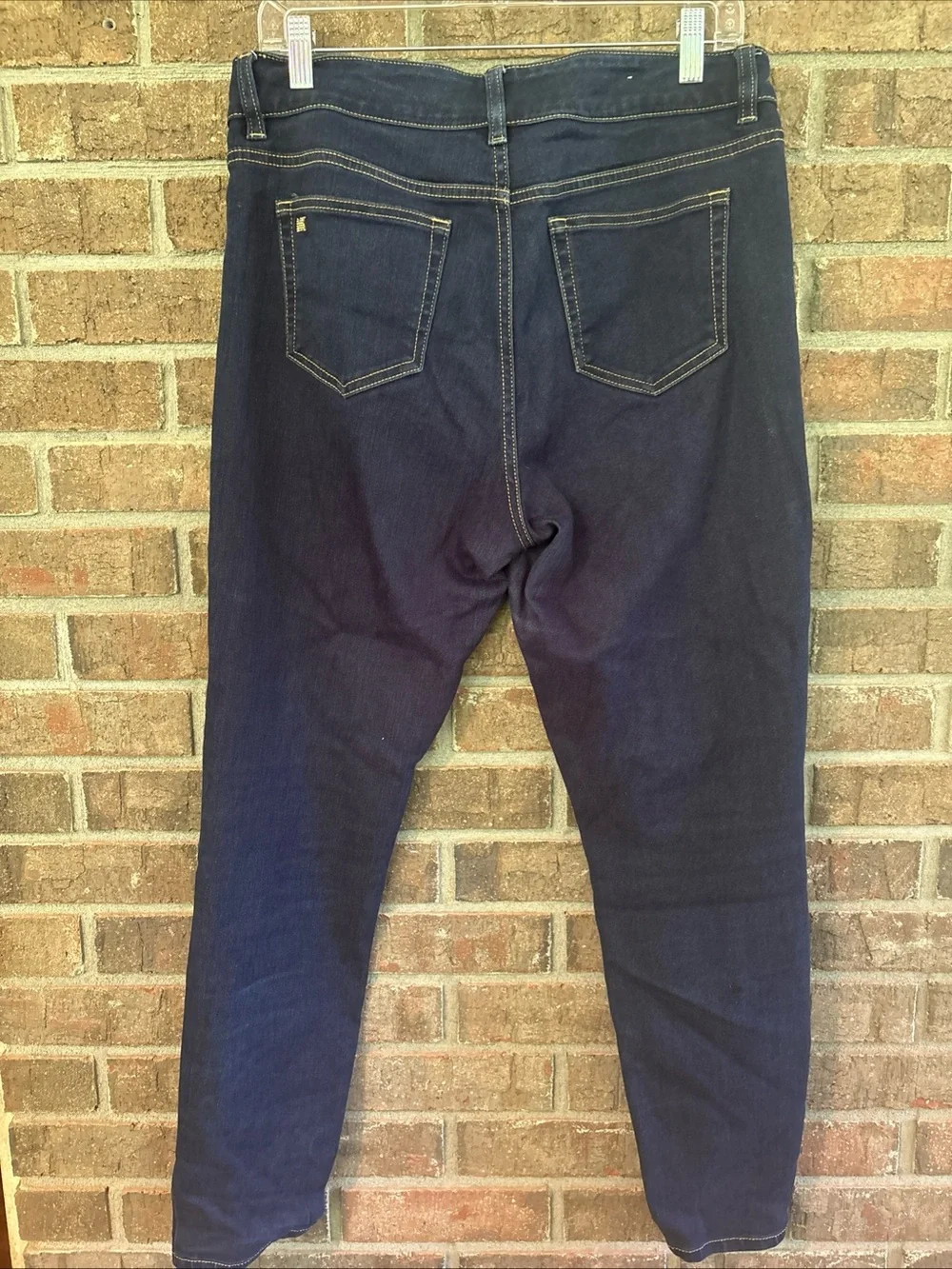 Michael Kors Dark Navy Straight-Leg Jeans with Gold Hardware